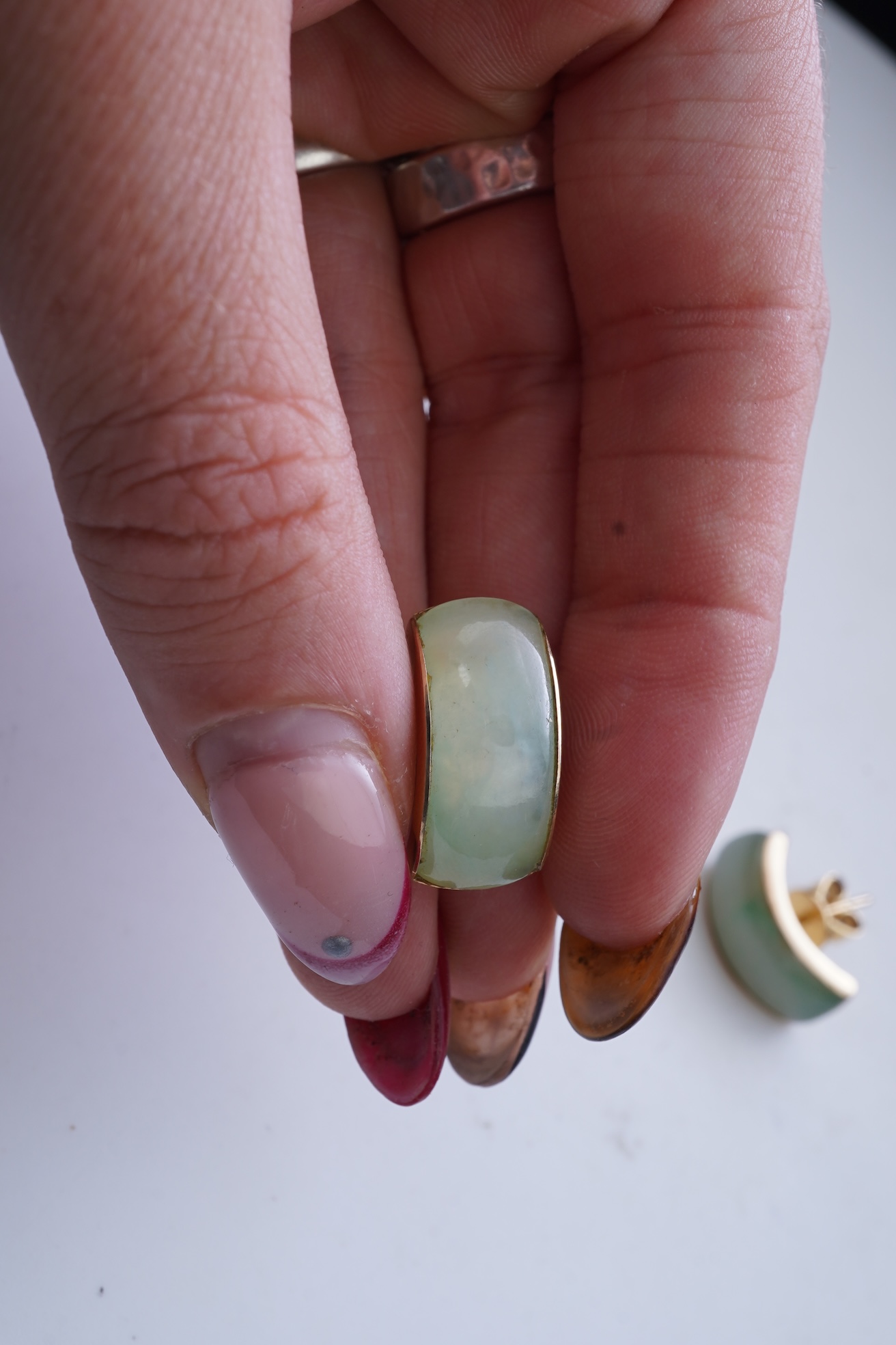 A pair of jadeite earrings